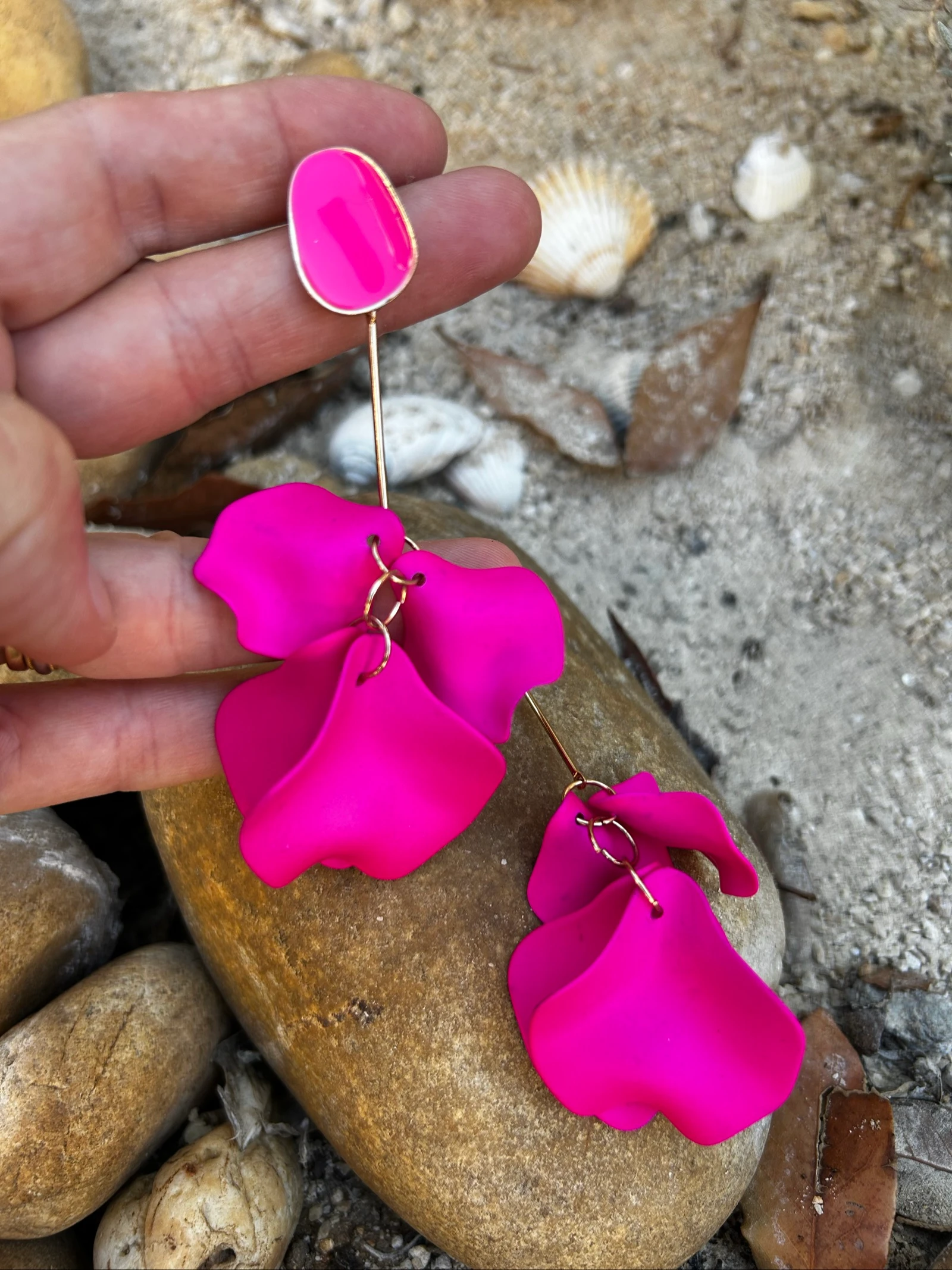 Brincos pétalas rosa – photo 2